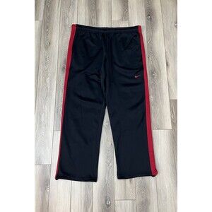 Nike Therma-Fit Black/Red Fleece Straight Leg Sweatpants Mens Size XL